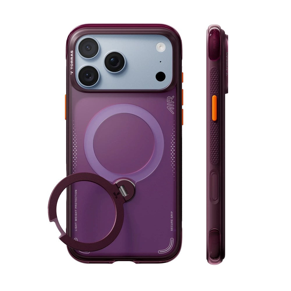 iPhone 18 Pro / 17 Pro TORRAS Ostand Q3 Air Skal - MagSafe Kompatibel - Lila