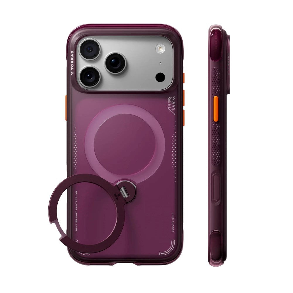 iPhone 18 Pro Max / 17 Pro Max TORRAS Ostand Q3 Air Skal - MagSafe Kompatibel - Lila
