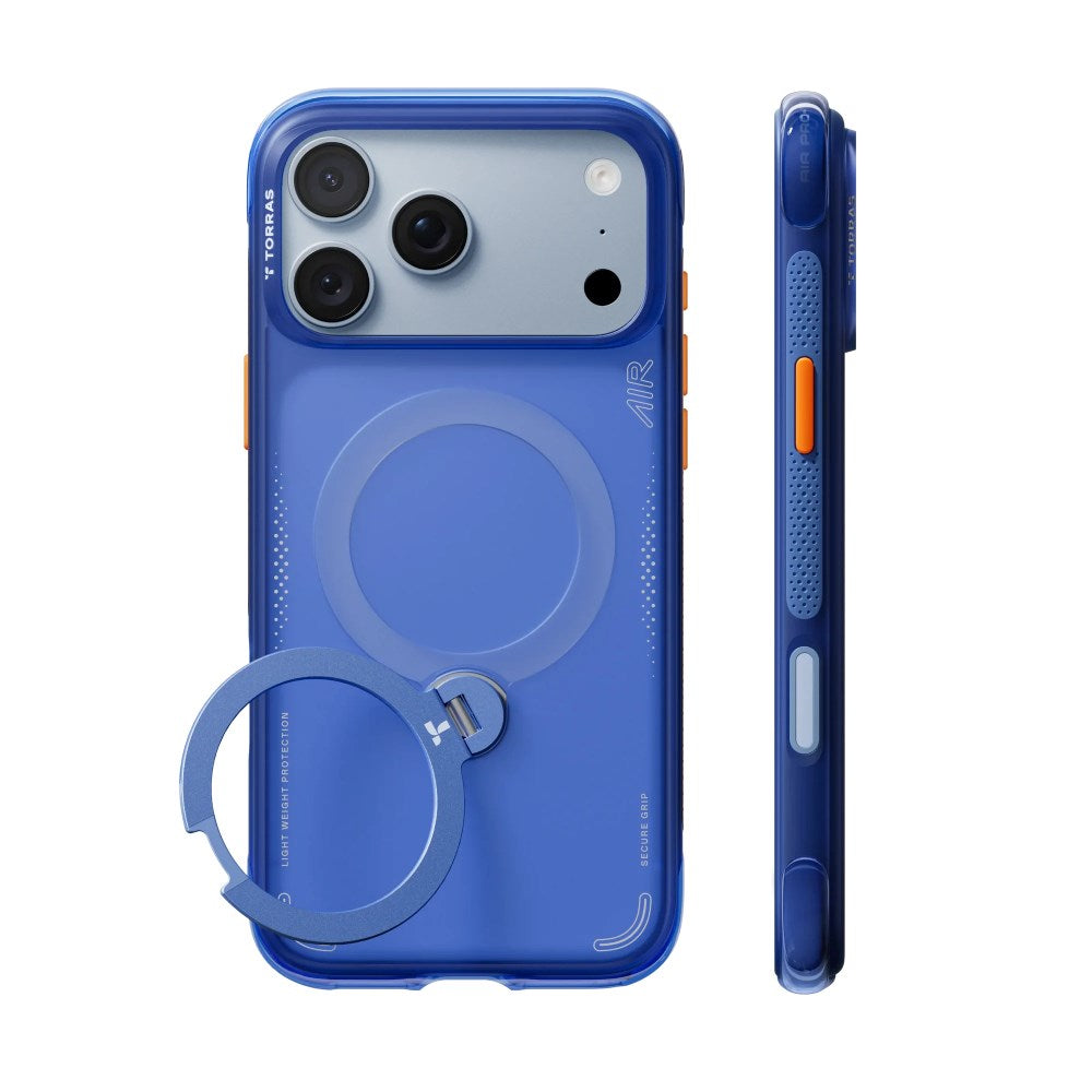 iPhone 18 Pro Max / 17 Pro Max TORRAS Ostand Q3 Air Skal - MagSafe Kompatibel - Arctic Blue