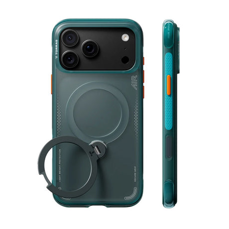 iPhone 18 Pro / 17 Pro TORRAS Ostand Q3 Air Skal - MagSafe Kompatibel - Grön