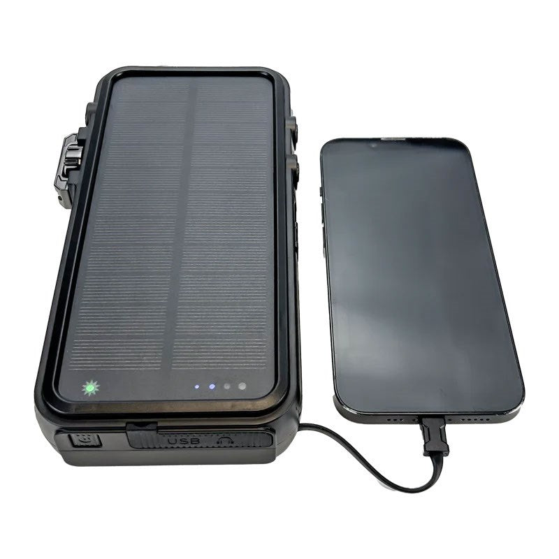 Zmartgear Powerbank Extreme - 16.00 mAh - 59W - Trådlös Laddning - Nödradio - Inbyggd USB-C / Lightning-Kabel - Svart